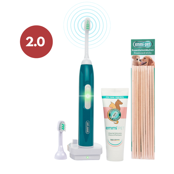 emmi-pet 2.0 ultra&auml;&auml;nihammasharjasetti + ruusupuutikut